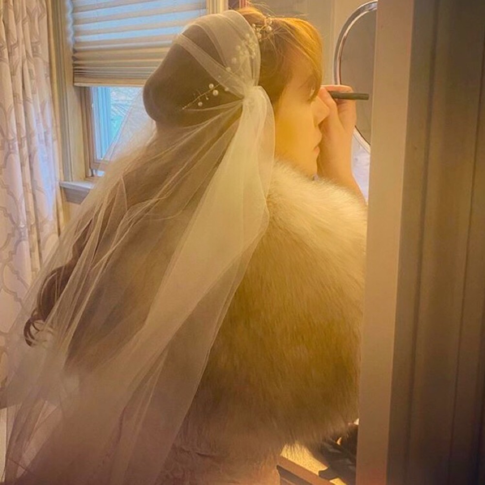 Juliet Cap Ivory Bridal Veil